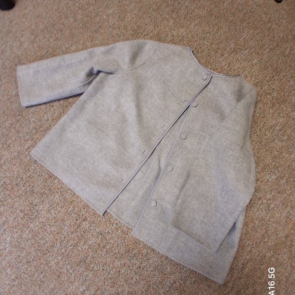 GRAY WOOL BLEND SHORT JACKET